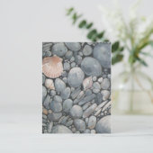 Carte Postale Pierres de plage Coques Galets Rochers Peinture Ar (Debout devant)