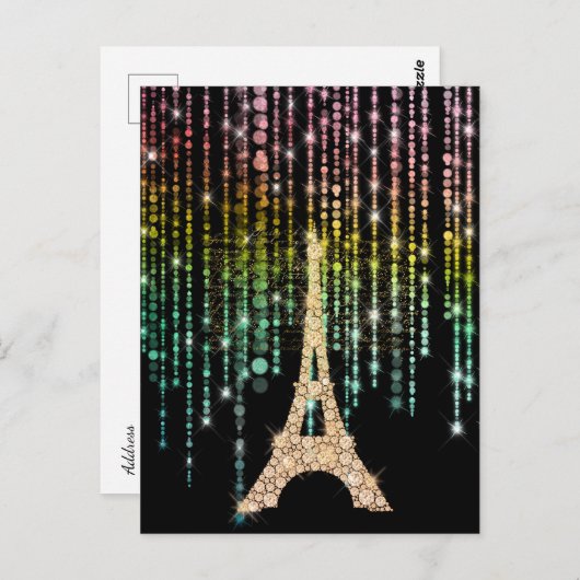 Carte Postale Pierres en or Tour Eiffel (Devant / Derrière)