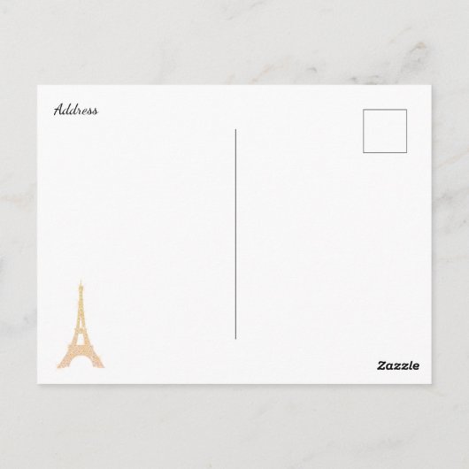 Carte Postale Pierres en or Tour Eiffel (Dos)