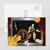 Carte Postale pierrot à vélo (Devant / Derrière)