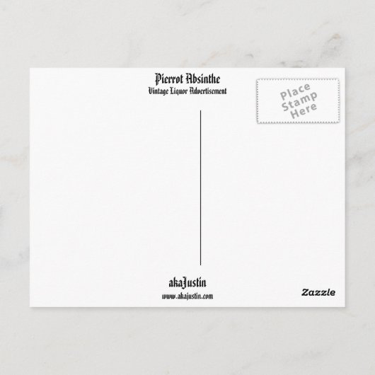 Carte Postale Pierrot Absinthe (Dos)