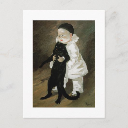 Carte Postale Pierrot avec chat, Alexandre Steinlen (Devant)