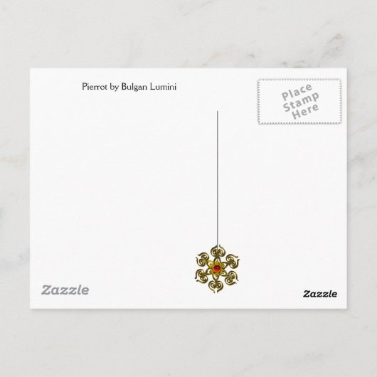 Carte Postale Pierrot avec chat / Mascarade vénitienne (Dos)