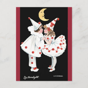 Carte Postale Pierrot Enfants Enfants Clown Couple