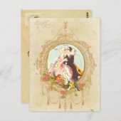 Carte Postale Pierrot et Columbine (Devant / Derrière)