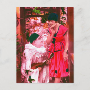Carte Postale Pierrot et Columbine