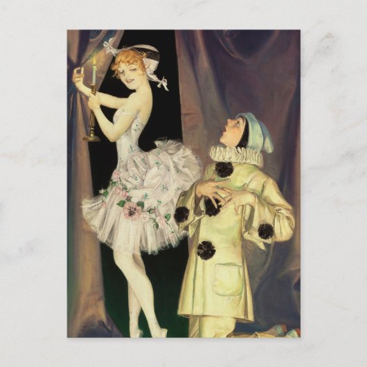 Carte Postale « Pierrot et Columbine » par FX Leyendecker (Devant)