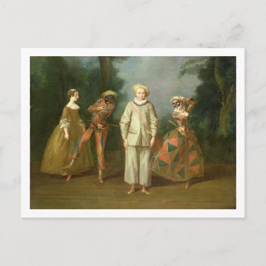 Carte Postale Pierrot et harlequin (Devant)