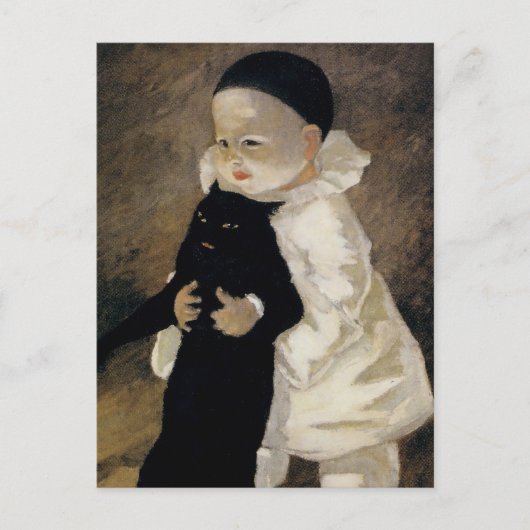 Carte Postale « Pierrot et le Chat » de Theophile Steinlen (Devant)