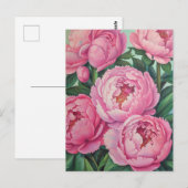 Carte Postale Pies roses Fleur Pastel Floral (Devant / Derrière)