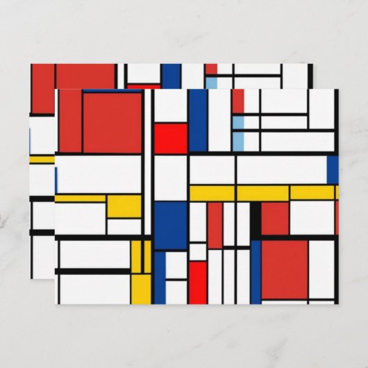 Carte Postale Piet Mondrian (Devant / Derrière)