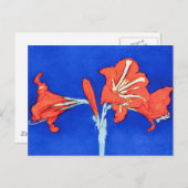 Carte Postale Piet Mondrian - Amaryllis Peinture aux Fleurs (Devant / Derrière)