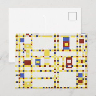 Carte Postale Piet Mondrian Broadway Boogie Woogie Art Abstrait