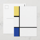 Carte Postale Piet Mondrian - Composition Abstrait géométrique (Devant / Derrière)
