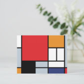 Carte Postale Piet Mondrian - Composition avec grand plan rouge (Debout devant)