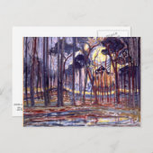 Carte Postale Piet Mondrian peinture, Forêt (Devant / Derrière)