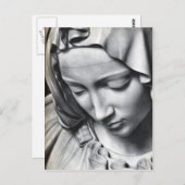 Carte Postale Pieta de Michel-Ange sur le visage de Vierge Marie (Devant / Derrière)