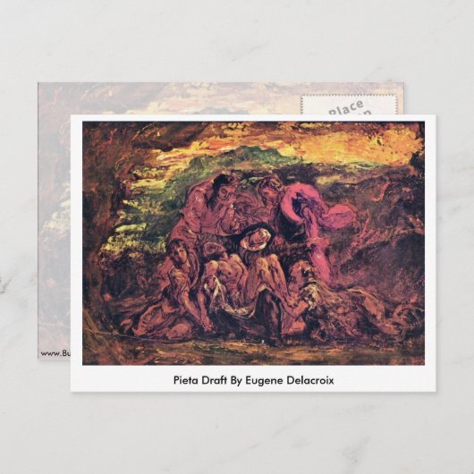 Carte Postale Pieta Draft Par Eugene Delacroix (Devant / Derrière)
