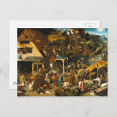 Carte Postale Pieter Bruegel l'Ancien - Les Proverbes flamands (Devant / Derrière)