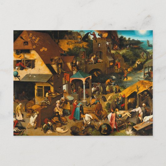 Carte Postale Pieter Bruegel L'Ancien - Les Proverbes Néerlandai (Devant)