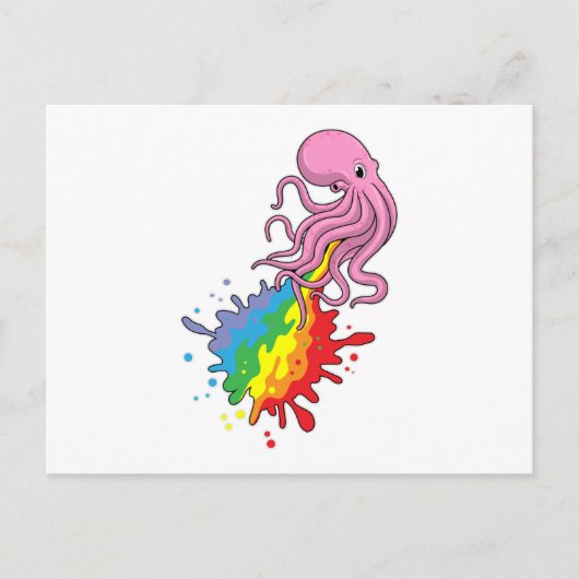 Carte Postale Pieuvre arc-en-ciel (Devant)
