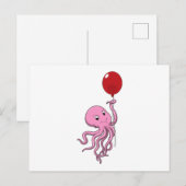 Carte Postale Pieuvre avec Ballon (Devant / Derrière)