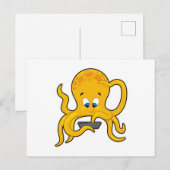 Carte Postale Pieuvre avec Ordinateur Portable (Devant / Derrière)