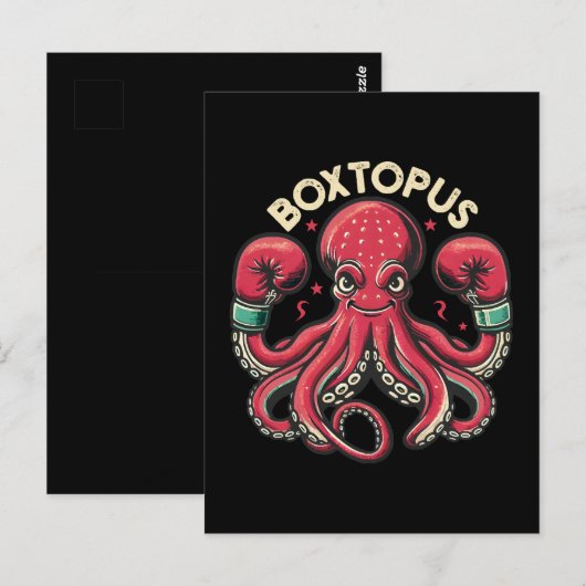 Carte Postale Pieuvre Boxeuse - Boxtopus (Devant / Derrière)
