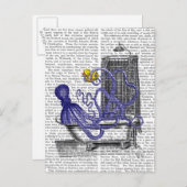 Carte Postale Pieuvre dans le bain 2 (Devant / Derrière)