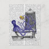 Carte Postale Pieuvre dans le bain 2 (Devant)