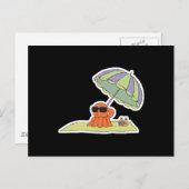 Carte Postale pieuvre de plage solarium (Devant / Derrière)