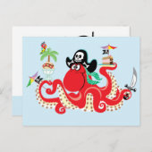 Carte Postale pieuvre pirate (Devant / Derrière)