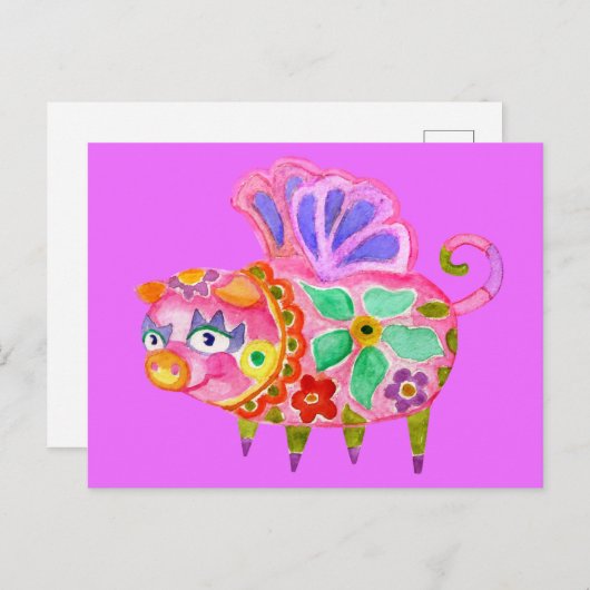 Carte postale Pig Alebrije (Devant / Derrière)