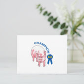 CARTE POSTALE PIG CHAMPION (Debout devant)