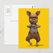 Carte Postale Pig de danse rap (Devant / Derrière)