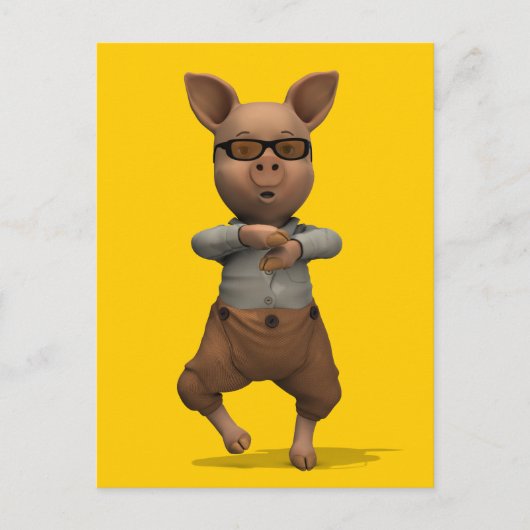 Carte Postale Pig de danse rap (Devant)