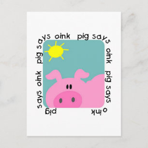 Carte Postale Pig dit des t-shirts et cadeaux roses