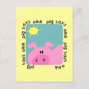 Carte Postale Pig dit T-shirts et cadeaux roses