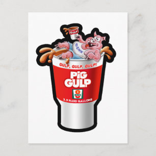 CARTE POSTALE PIG GULP
