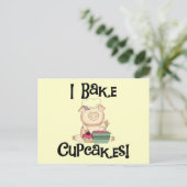 Carte Postale Pig I Bake Cupcakes Tshirts et cadeaux (Debout devant)