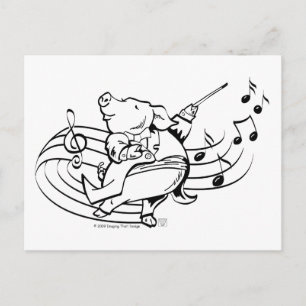 Carte Postale Pig Maestro