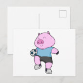 Carte Postale Pig Soccer joueur Soccer (Devant / Derrière)