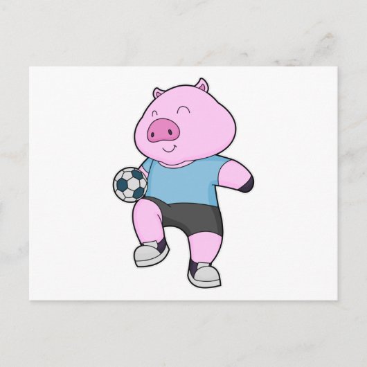 Carte Postale Pig Soccer joueur Soccer (Devant)