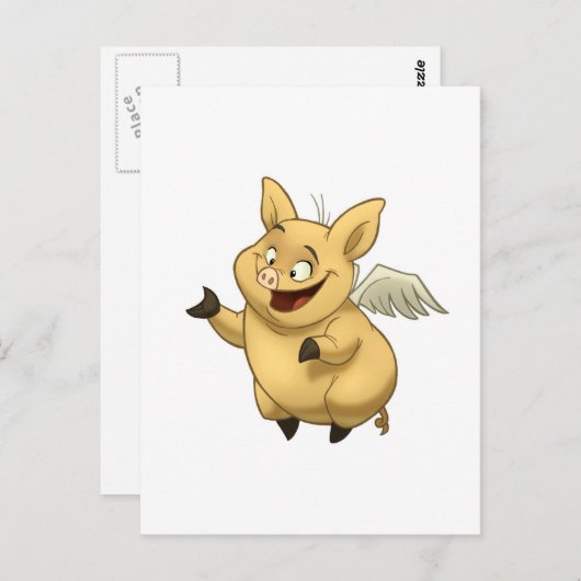 Carte postale Pig Volant (Devant / Derrière)