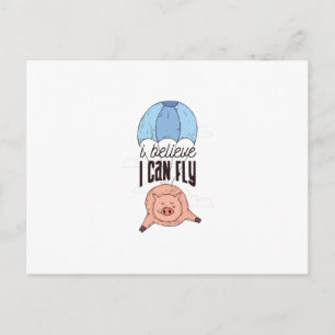 Carte Postale Pig volant