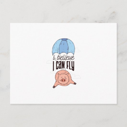 Carte Postale Pig volant (Devant)