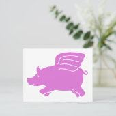 Carte postale Pig Volant - Rose (Debout devant)