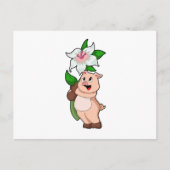 Carte Postale Pig with Flower Lily (Devant)