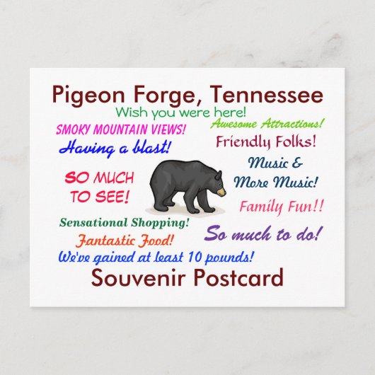 Carte Postale Pigeon Forge, Tennessee (Devant)