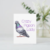 CARTE POSTALE PIGEON LADY CRAZY (Debout devant)